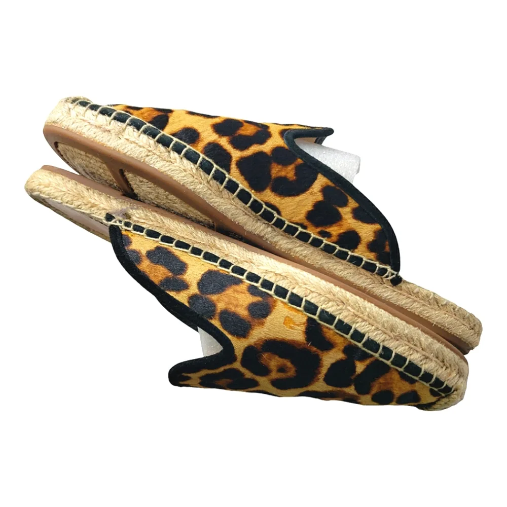 J. Crew Leopard Print Espadrille Mules in Brown and Black